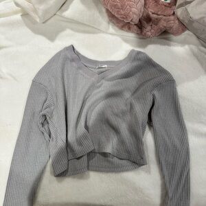 Cropped grey sweater